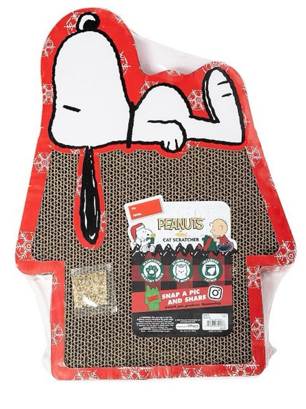 NWT Peanuts Snoopy Snowflake Cat Scratcher with catnip